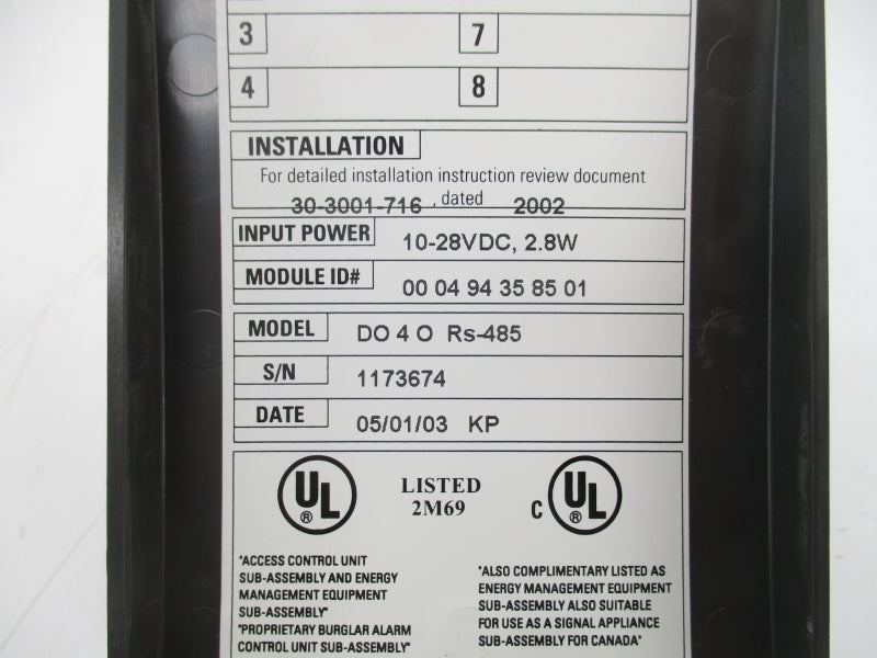 ANDOVER CONTROLS DO4ORS-485 10-28VDC UNMP