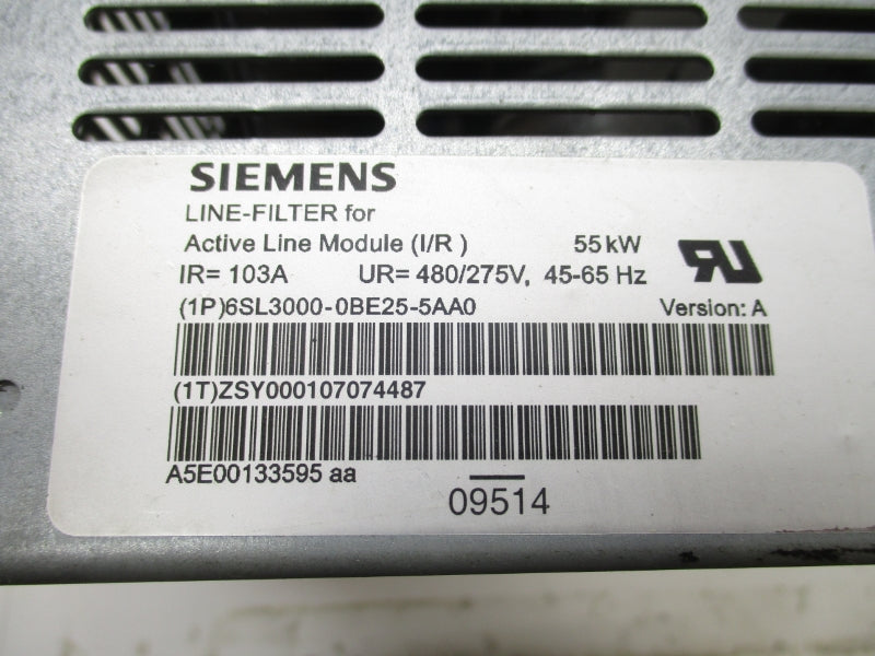 SIEMENS 6SL3000-0BE25-5AA0 480/275V 103A UNMP