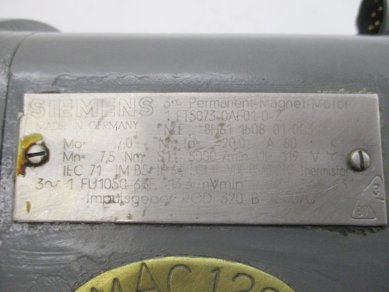 SIEMENS 1FT5073-0AF01-0-Z 119V 20A UNMP