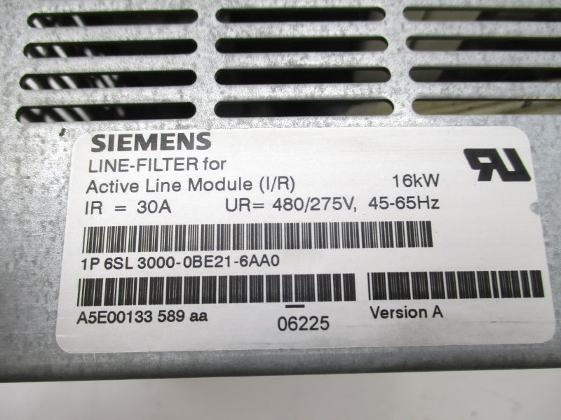 SIEMENS 6SL3000-0BE21-6AA0 480/275V 30A UNMP
