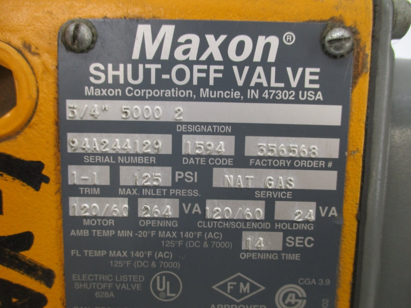 MAXON 356568 125PSI 3/4" UNMP