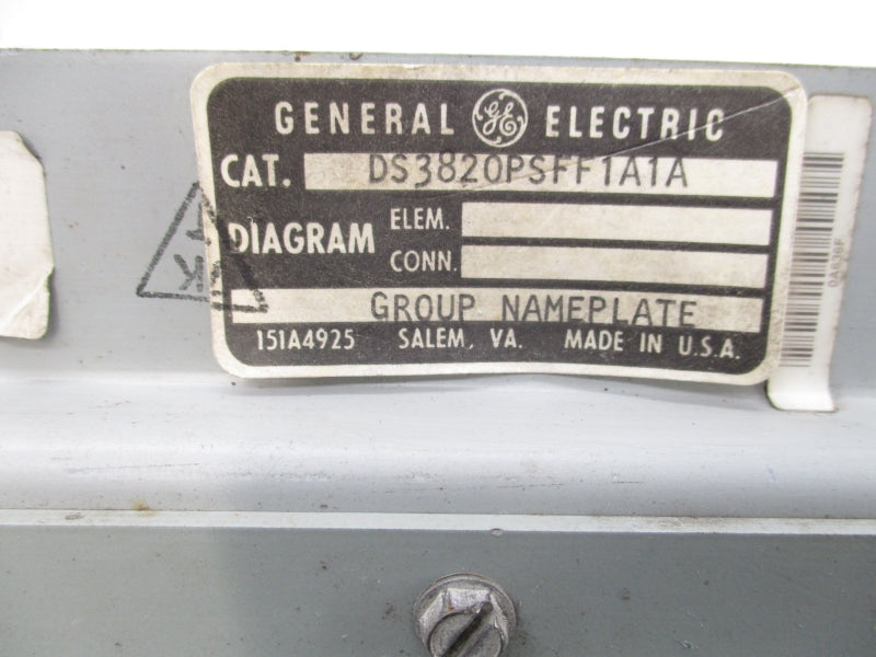 GENERAL ELECTRIC DS3820PSFF1A1A UNMP