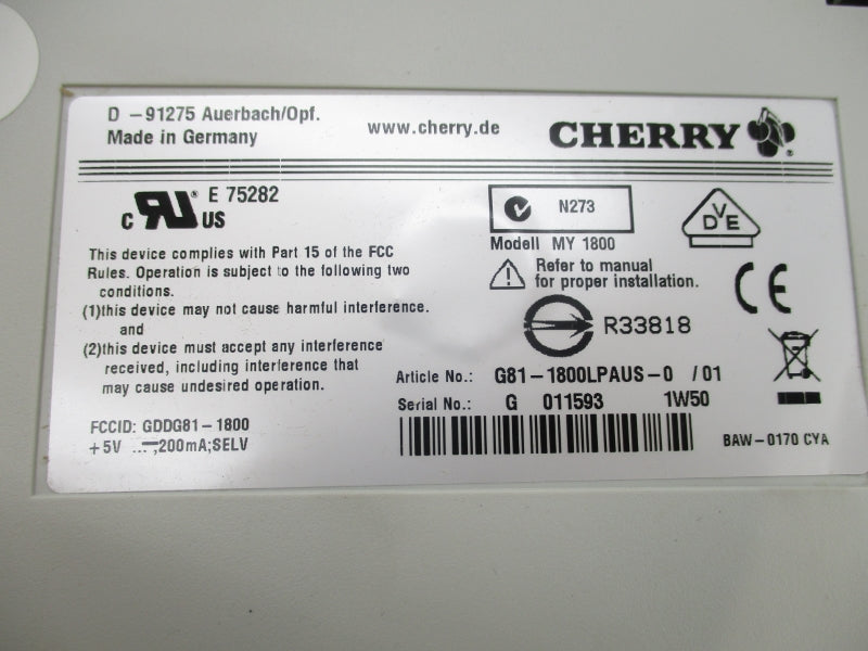 CHERRY G81-1800LPAUS-0/01 5V NSMP
