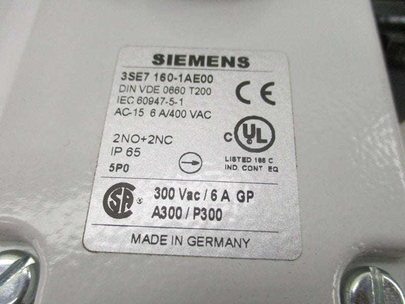 SIEMENS 3SE7160-1AE00 400VAC 6A NSMP