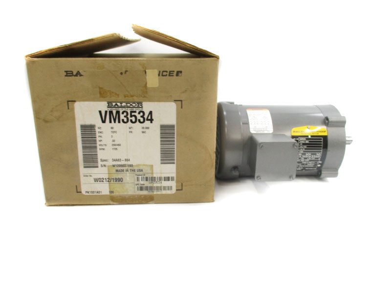 BALDOR VM3534 34A63-884 208-230/460V 1.8-1.6/.8A NSMP