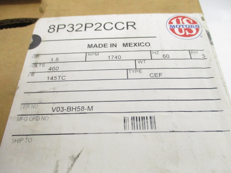 US MOTORS 8P32P2CCR 460V NSFS