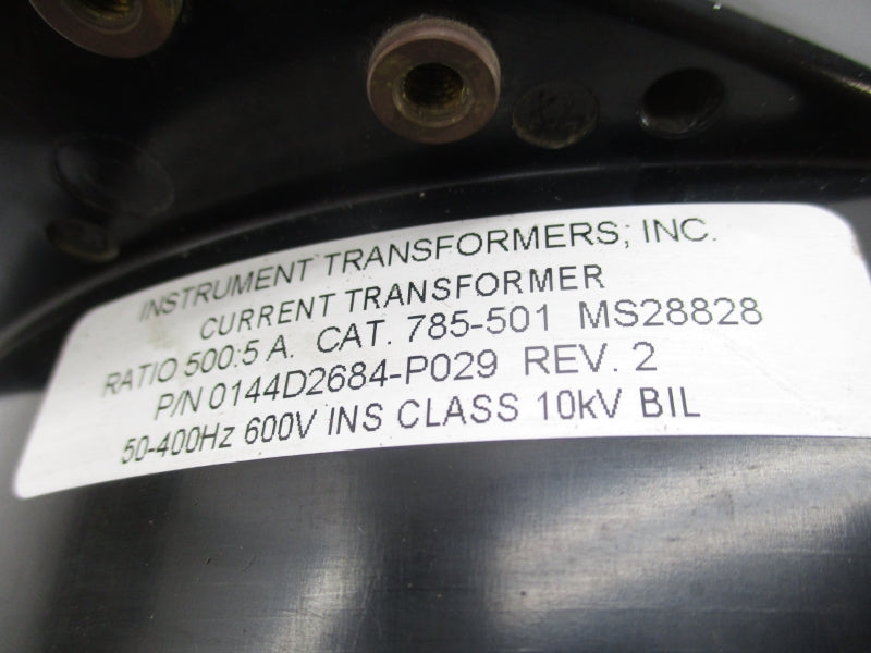 INSTRUMENT TRANSFORMERS 0144D2684-P029 785-501 600V NSNP