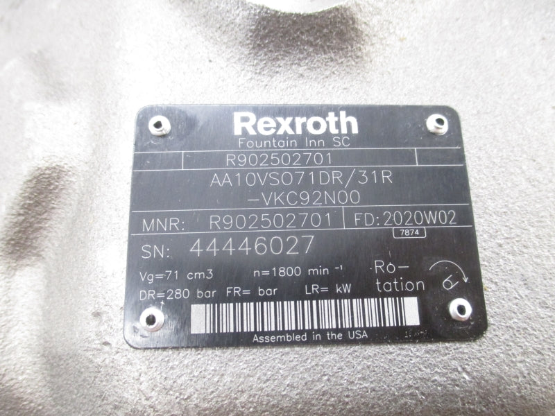 REXROTH AA10VS071DR/31R-VKC92N00 R902502701 NSNP
