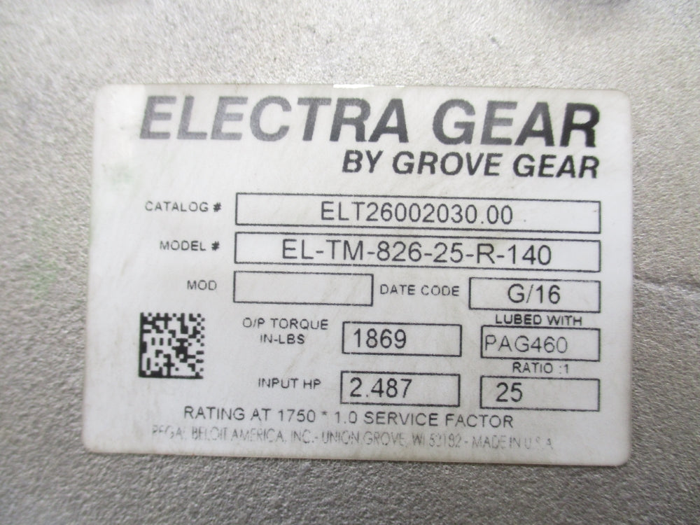 GROVE GEAR ELT26002030.00 EL-TM-826-25-R-140 NSNP