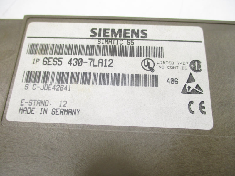 SIEMENS 6ES5430-7LA12 UNMP