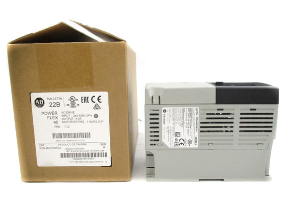 ALLEN BRADLEY 22B-D4P0N104 SER. A F/W 7.02 342-528VAC 5.7A NSMP