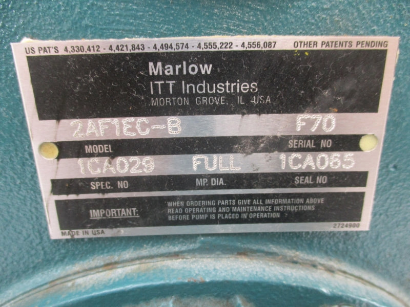 MARLOW 2AF1EC-B 200-230/460V 6-5.6/2.8A UNMP