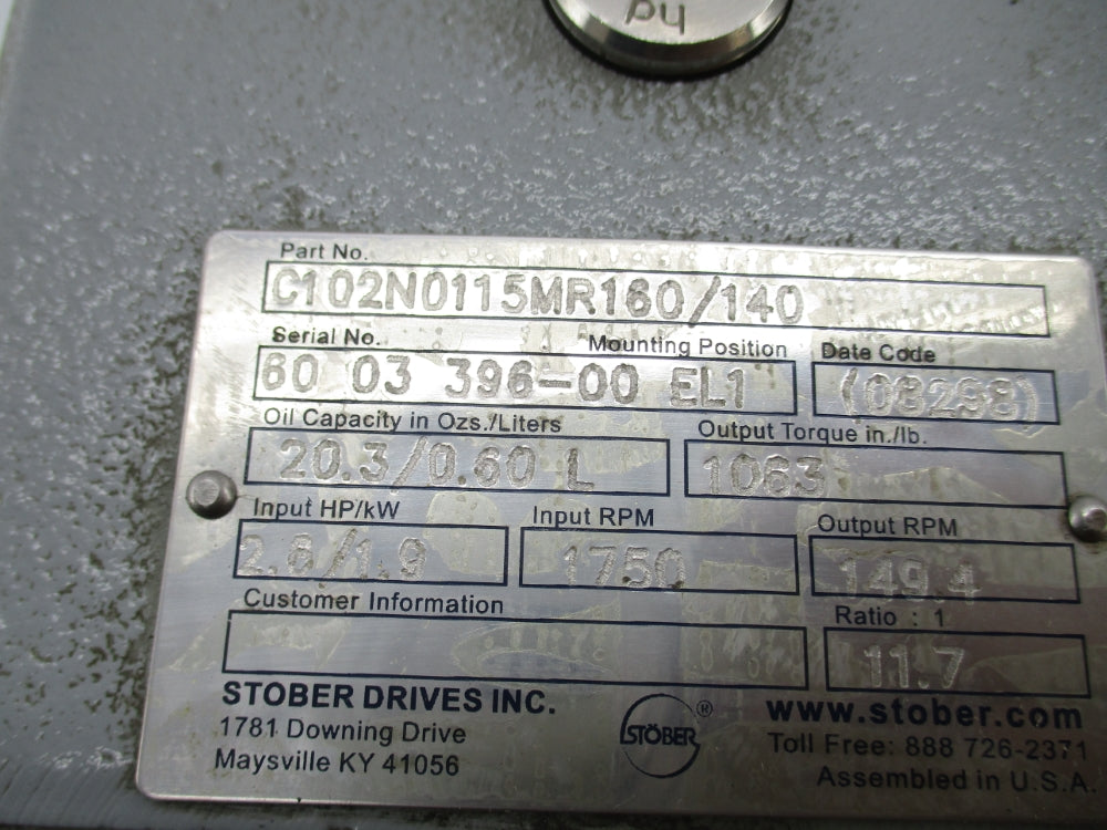 STOBER DRIVES C102N0115MR160/140 NSNP