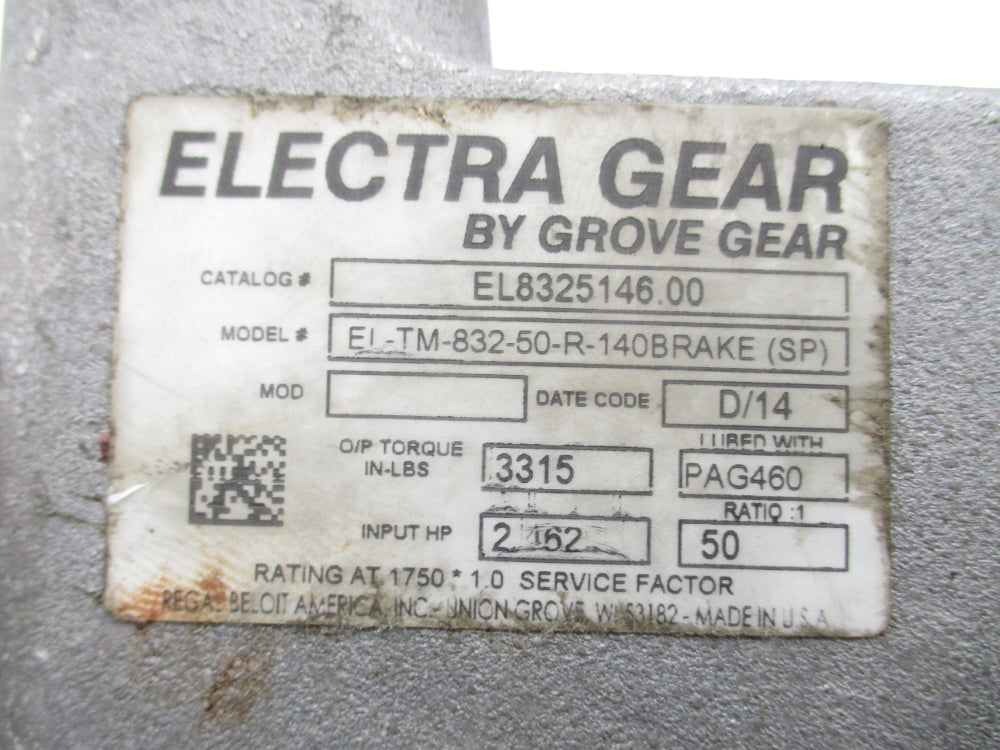 GROVE GEAR EL8325146.00 EL-TM-832-50-R-140BRAKE UNMP