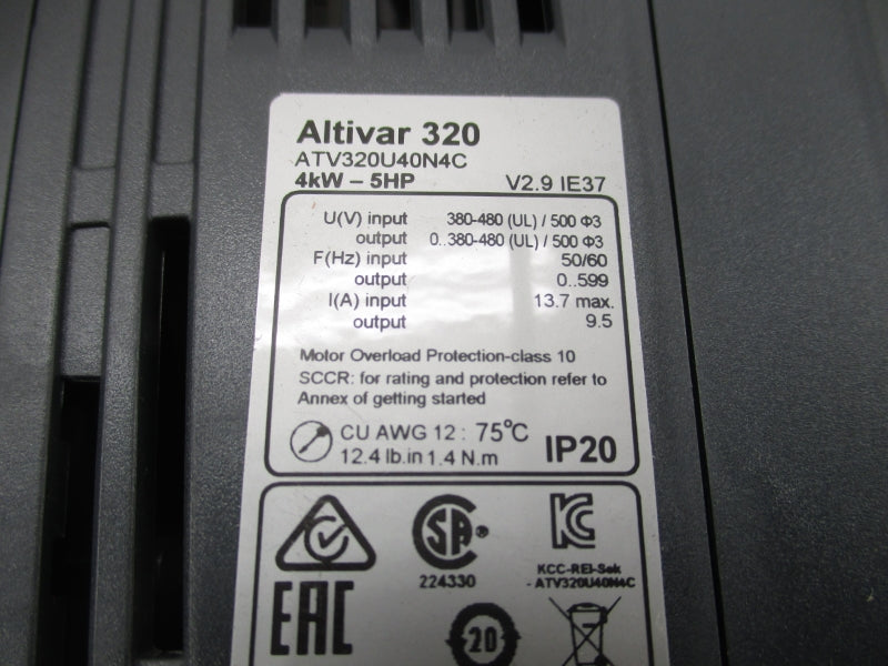 SCHNEIDER ELECTRIC ATV320U40N4C 380-480/500V 13.7A NSNP