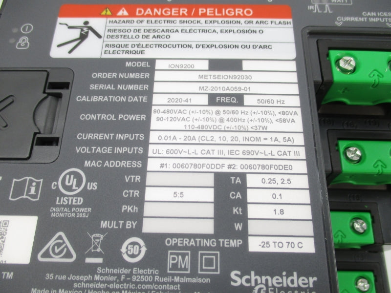 SCHNEIDER ELECTRIC ION9200 690VAC .01-20A NSNP