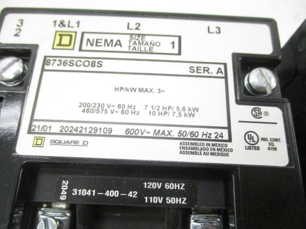 SQUARE D 8736SCO8S SER. A 110/120V NSNP