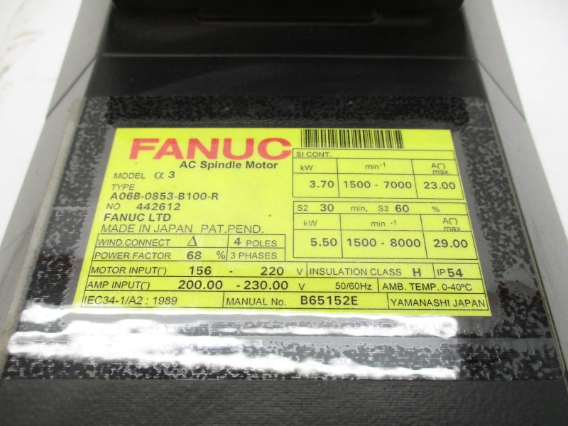 FANUC A06B-0853-B100-R 200-230V (AS PICTURED) NSNP