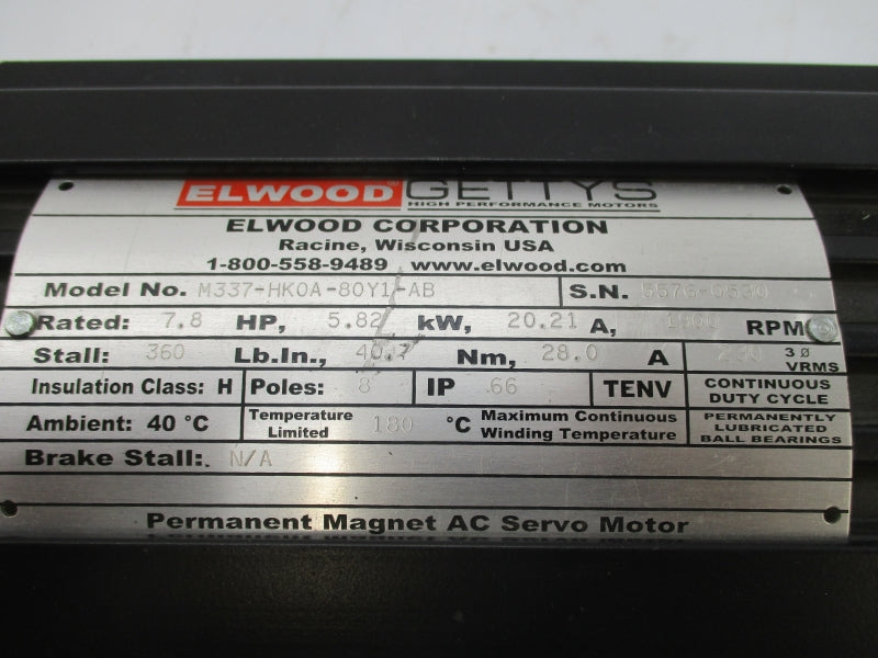 ELWOOD GETTYS M337-HK0A-80Y1-AB 20.21A UNMP