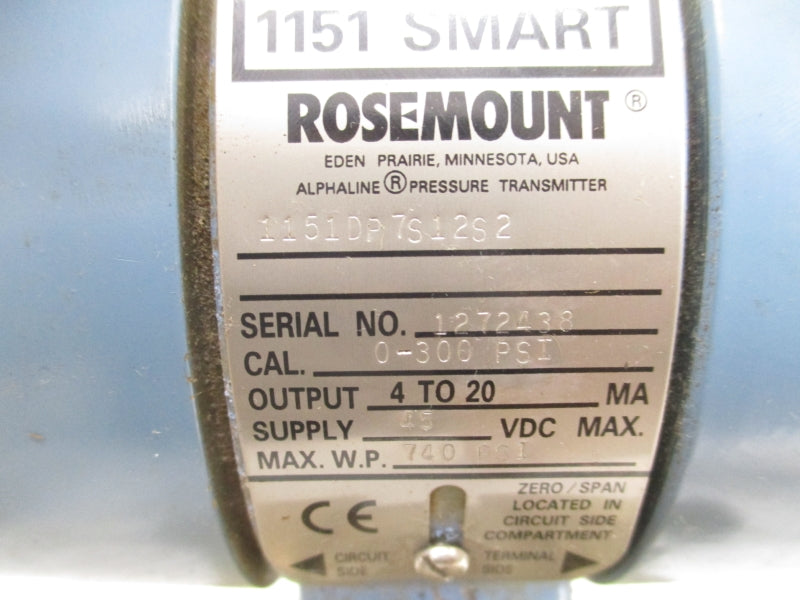 ROSEMOUNT 1151DP7S12S2 45VDC 740PSI UNMP