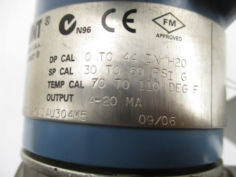 ROSEMOUNT 3095MFAL060CCHPS1T100T32CA1AU3Q4M5 11-55VDC 800PSI NSNP