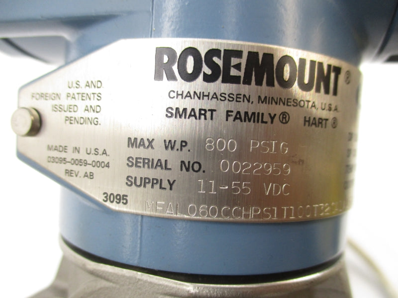 ROSEMOUNT 3095MFAL060CCHPS1T100T32CA1AU3Q4M5 11-55VDC 800PSI NSNP