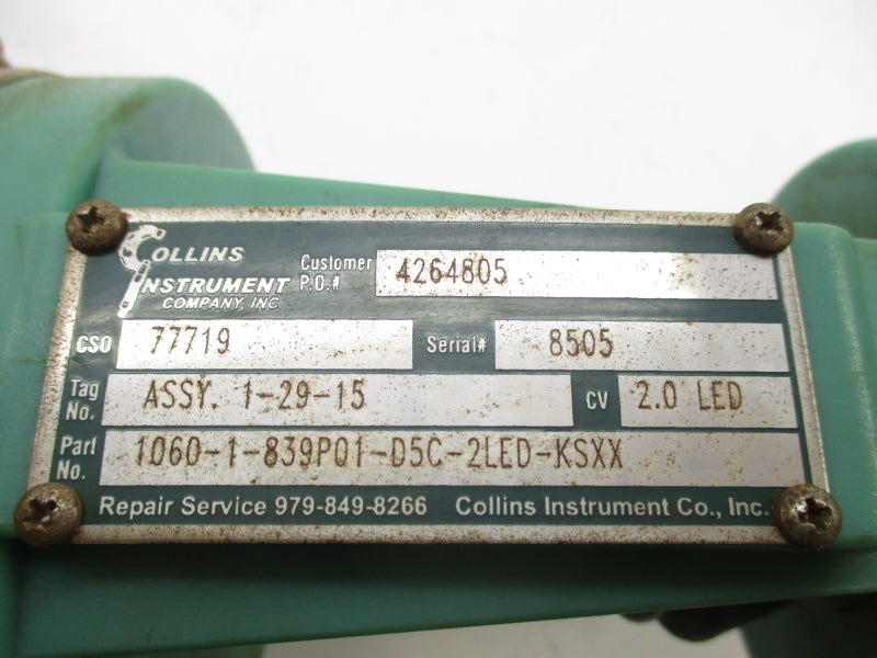 COLLINS INSTRUMENT 1060-1-839P01-D5C-2LED-KSXX UNMP