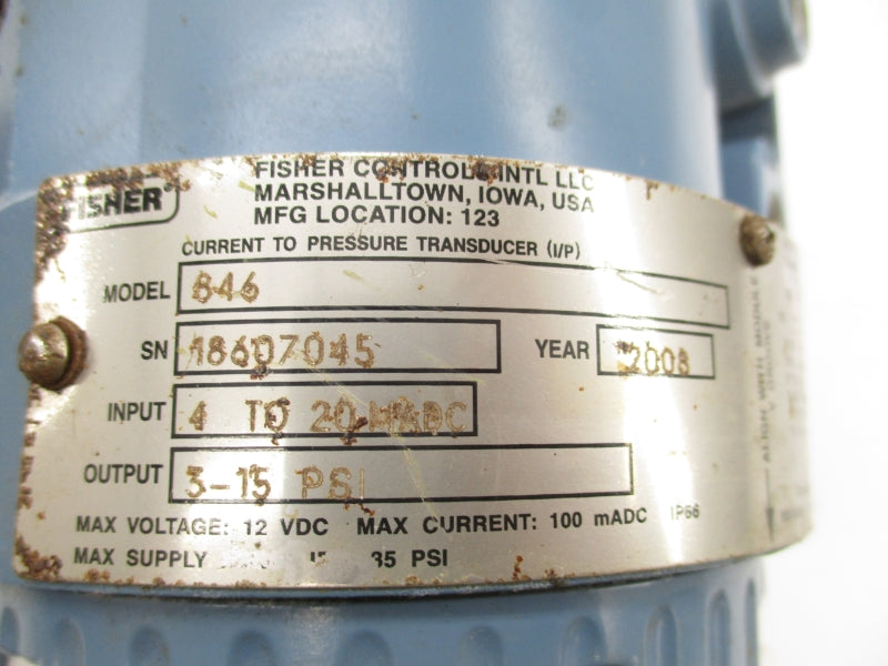 FISHER 846 3-15PSI 12VDC UNMP