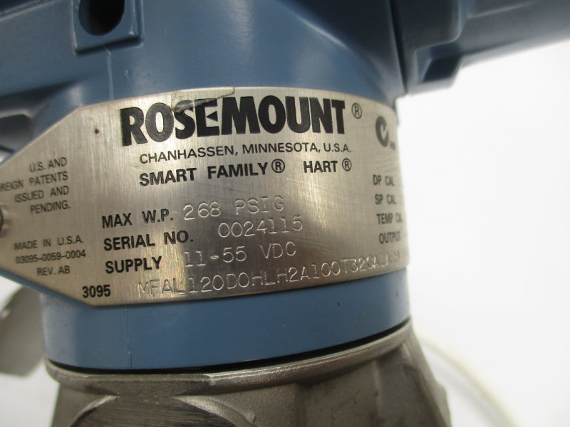 ROSEMOUNT 3095MFAL120D0HLH2A100T32CA1ARHVMQ4M5 11-55VDC 268PSI NSNP