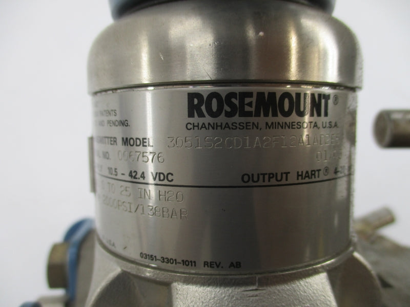 ROSEMOUNT 3051S2CD1A2F12A1AD2E5 10.5-42.4VDC 2000PSI UNMP