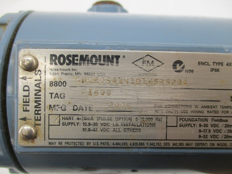 ROSEMOUNT 8800CW020SA1N1D1M5R50Q4 10.8-42VDC UNMP