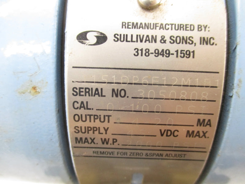 ROSEMOUNT 1151DP6E12M1B1 45VDC 2000PSI REMAN