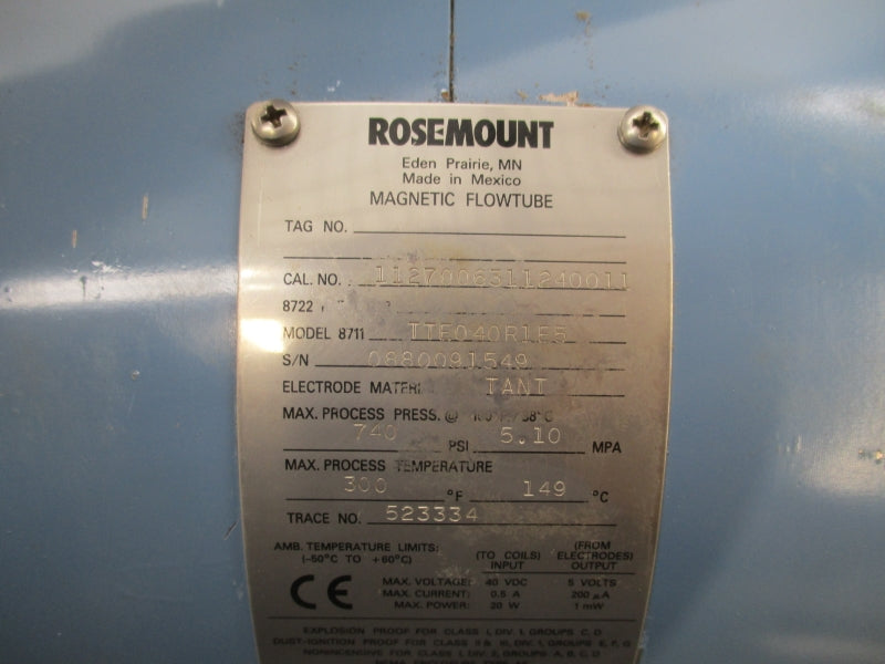 ROSEMOUNT 8711TTE040R1E5 40VDC .5A 740PSI UNMP