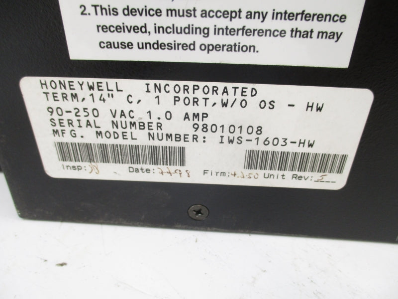 HONEYWELL IWS-1603-HW 90-250VAC 1A NSNP