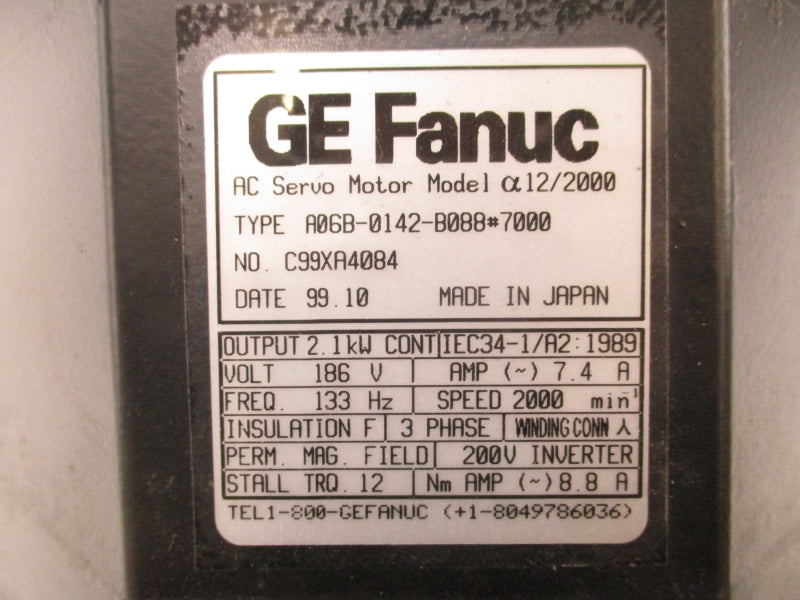 FANUC A06B-0142-B088#7000 200V 8.8A NSNP