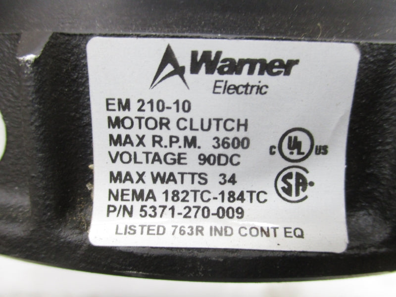 WARNER ELECTRIC 5371-270-009 EM210-10 90VDC NSMP