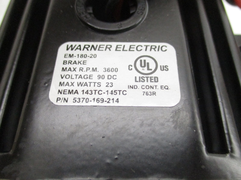 WARNER ELECTRIC 5370-169-214 EM-180-20 90VDC NSMP