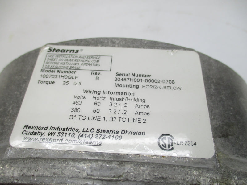 STEARNS 1087031H0GLF 380/460V 3.2/.2A NSMP