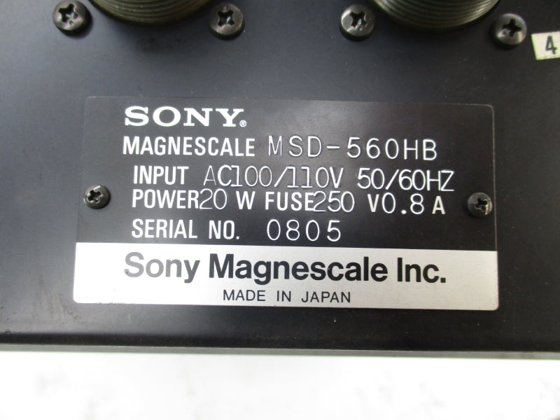 SONY MSD-560HB 100/110VAC 0.8A UNMP