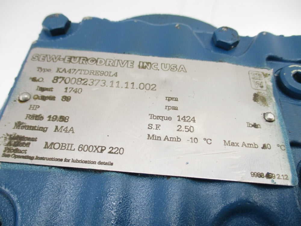 SEW-EURODRIVE KA47/TDRE90L4 (AS PICTURED) UNMP