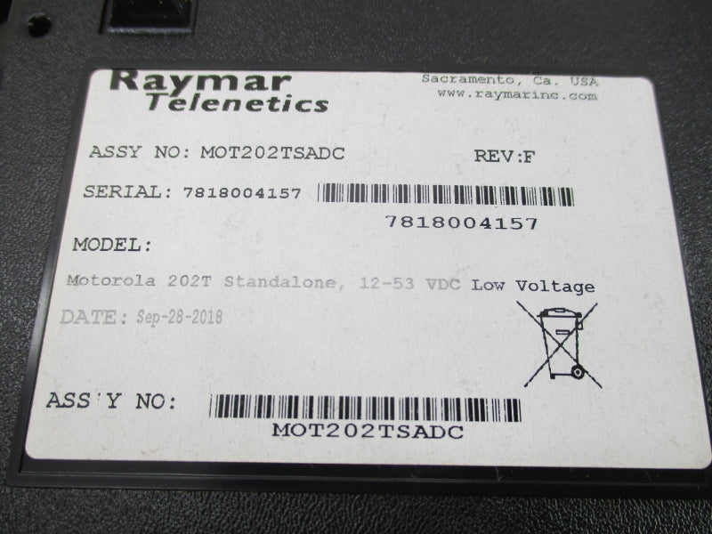 RAYMAR TELENETICS MOT202TSADC 202T 12-53VDC NSMP