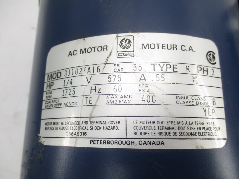 GENERAL ELECTRIC 3J102FAI6 575V .55A UNMP