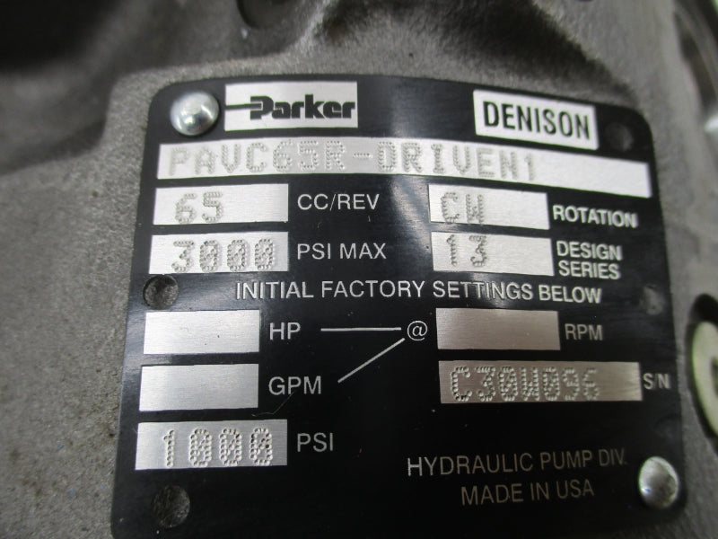 PARKER PAVC65R-DRIVEN1 3000PSI NSNP