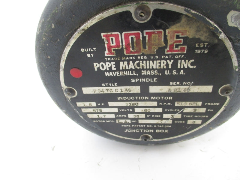 POPE MACHINERY P34TCC11/2 575V 1.7A UNMP