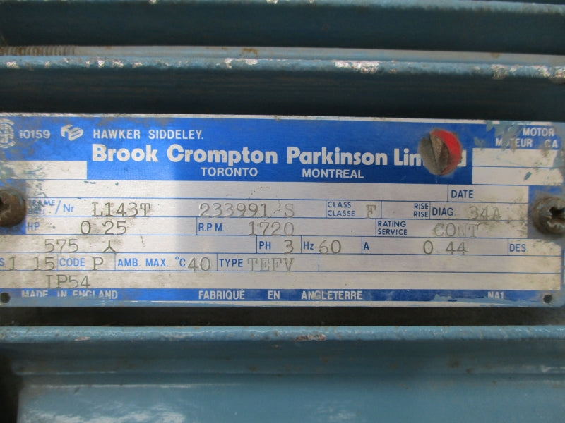 BROOK CROMPTON PARKINSON 233991S 575V .44A NSNP
