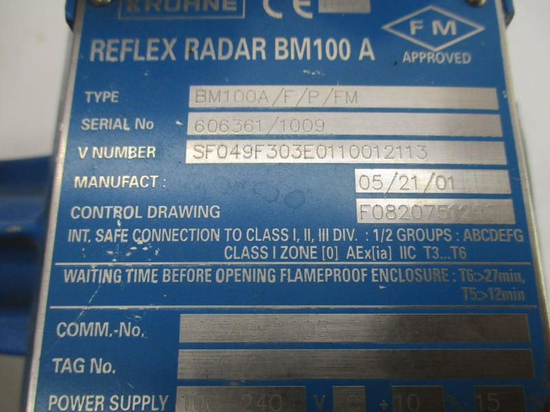 KROHNE BM100A/F/P/FM 100-240V 20BAR UNMP