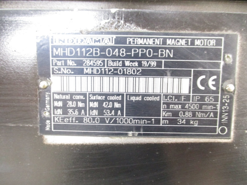 INDRAMAT MHD112B-048-PP0-BN 284595 53.4A UNMP