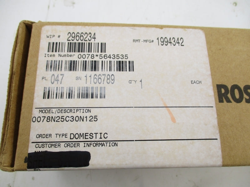 ROSEMOUNT 0078N25C30N125 NSFS