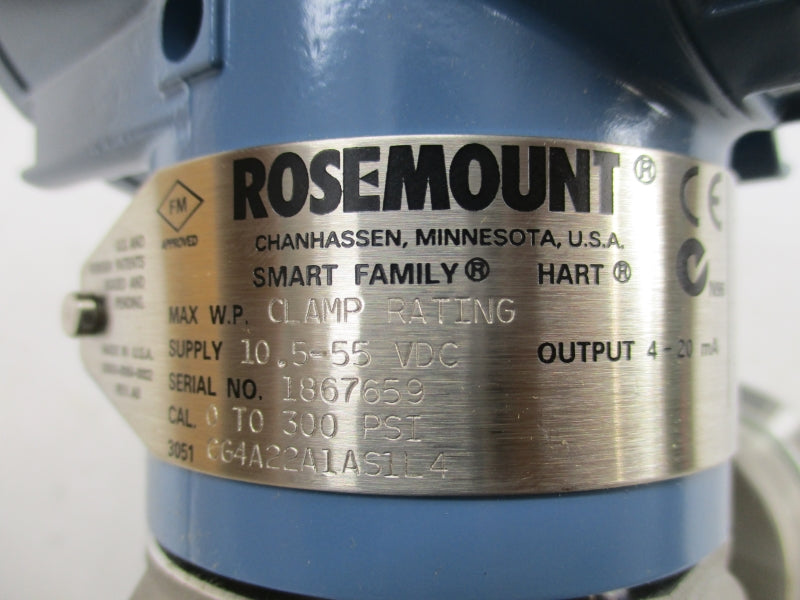 ROSEMOUNT 3051CG4A22A1AS1L4 10.5-55VDC 0-300PSI NSMP
