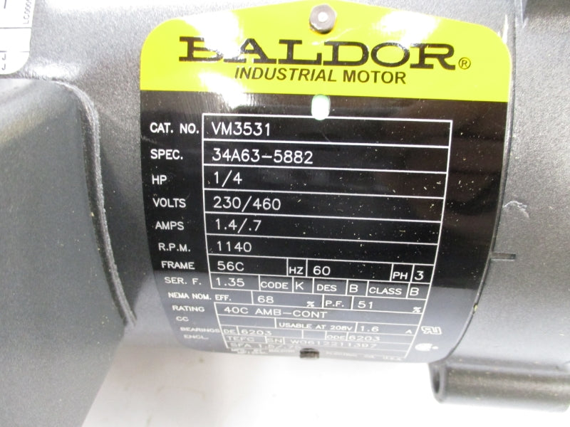BALDOR VM3531 230/460V 1.4/.7A NSMP